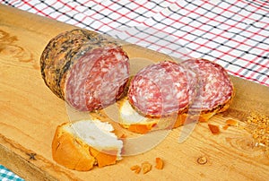 `soppressa` traditional Italian salami