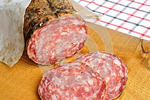 `soppressa` traditional Italian salami