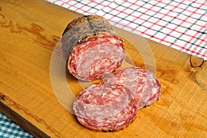 `soppressa` traditional Italian salami