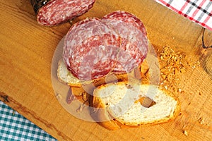`soppressa` traditional Italian salami