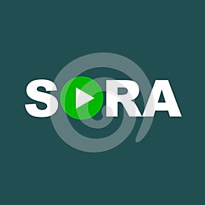 Sora AI icon text to video online video generator vector. Sora is a artificial intelligence of text to video generator, video photo