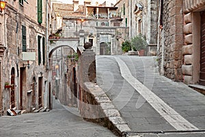 Sorano, Grosseto, Tuscany, Italy: ancient alley in the medieval village photo