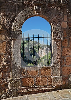 Sorano, Grosseto, Tuscany, Italy: ancient window in the medieval village photo