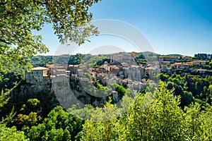 Sorano, Italy. View of the old town