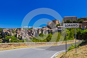 Sorano medieval town in Tuscany Italy