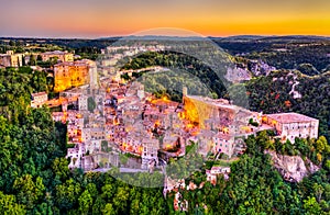 Sorano, a town in the province of Grosseto, southern Tuscany, Italy