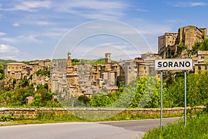 Sorano, tuff mediaeval village in Tuscany, Italy