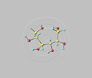 Sorbitol molecule isolated on grey