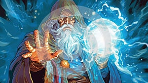 A sorcerer casting a spell with arcane power