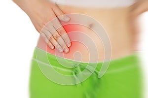 Sore appendicitis, shown red, keep handed