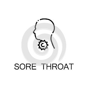 Sore throat flat icon