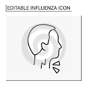 Sore throat line icon