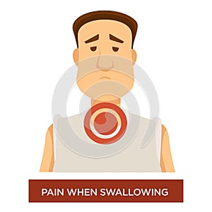Sore throat pain when swallowing inflammation cold or flu