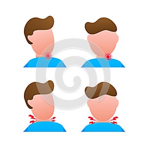 Sore Throat. Symptoms Icon. Bacterial and viral infection, Laryngitis. Vector stock illustration.