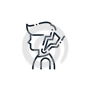 sore throat vector icon isolated on white background. Outline, thin line sore throat icon for website design and mobile, app