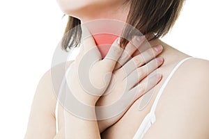 Sore throat of a women