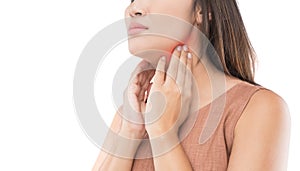 Sore throat of a women photo