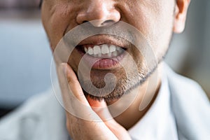 Sore Tooth And Decay. Man Dental Health