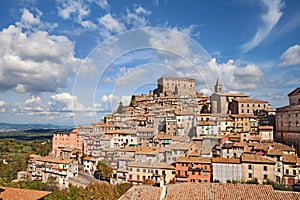 Soriano nel Cimino, Viterbo, Lazio, Italy: landscape of the ancient hill town with the medieval Orsini castle on the top photo