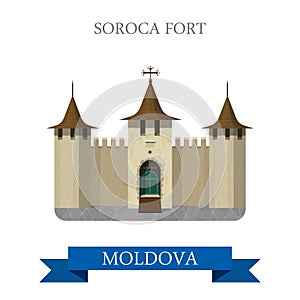 Soroca Fort in Moldova EuropeÃ¯Â»Â¿ flat vector attraction landmark photo