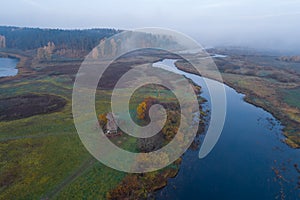 Sorot River on a foggy October morning