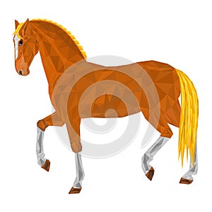 Sorrel horse low-polygon vector illustration