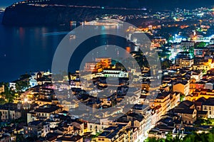 Sorrento and the Bay of Naples at night