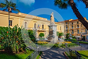 Sorrento, Italy, May 21, 2022: Piazza Sant'Antonino in Sorrento,