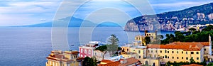 Sorrento panorama, Vesuvius and mediterranean sea. Italy