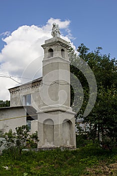 Sorrowful Jesus statue in Sataniv, Ukraine.