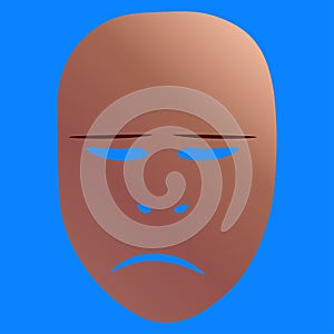 Sorrowful theatrical mask. Vector illustration