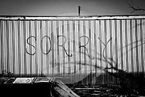 Sorry in black and white