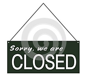 Sorry we are closed sign door posting tag