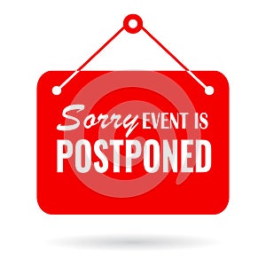 Sorry event postopned vector sign