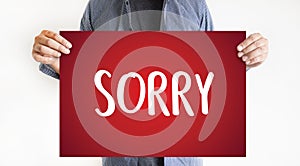 SORRY Forgive Regret Oops Fail False Fault Mistake Regret Apolo