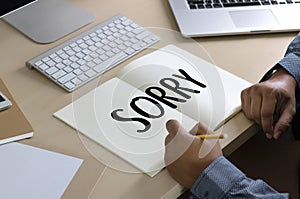 SORRY Forgive Regret Oops Fail False Fault Mistake Regret Apolo