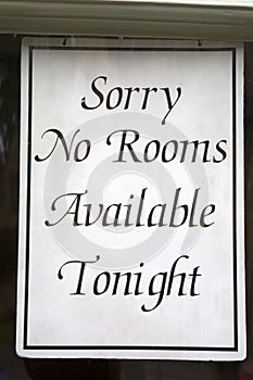 Sorry No Rooms Available Tonight