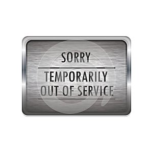 sorry out of service board. Vector illustration decorative design