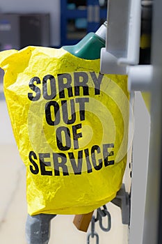 Sorry out of service sign