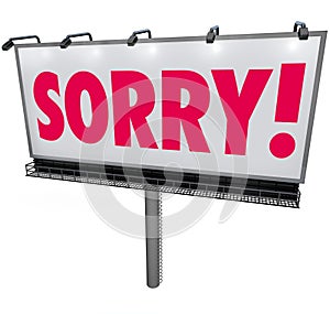 Sorry Word Billboard Apology Regret Remorse Asking Forgiveness S