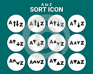 Sort icon vector. Alphabetical order list A to Z. Illustration vector