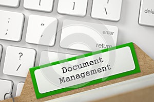 Sort Index Card with Inscription Document Management. 3D.