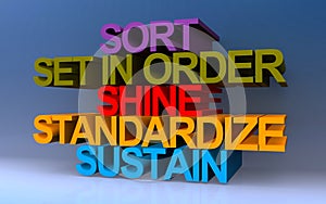 sort set in order shine standardize sustain on blue