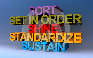 sort set in order shine standardize sustain on blue photo