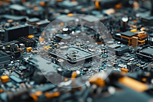 Sorted E-Waste Components Close-Up