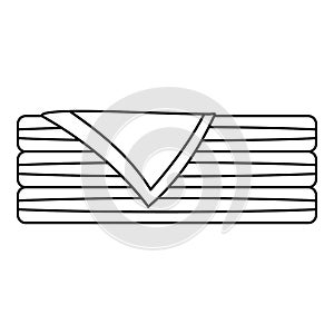 Sorted towel icon, outline style