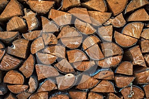 Sorted wood log background texture
