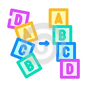 sorting algorithm color icon vector illustration