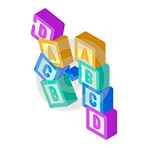 sorting algorithm isometric icon vector illustration