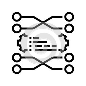 sorting algorithm line icon vector illustration